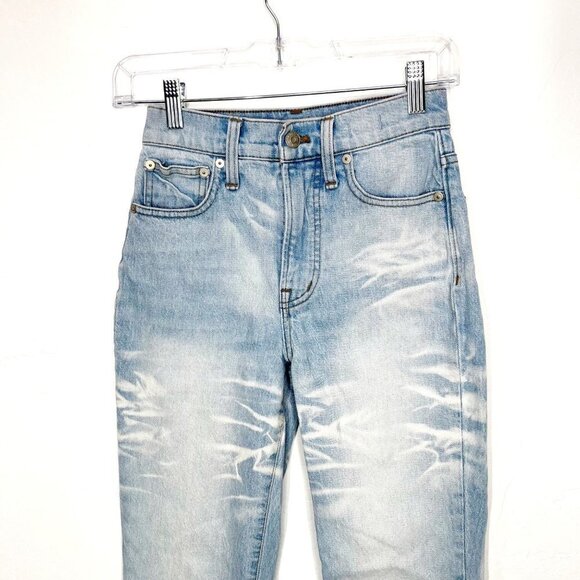 Madewell The Perfect Vintage Jean Light Wash Size 23 Bleached Tie Dye Denim - Picture 4 of 11